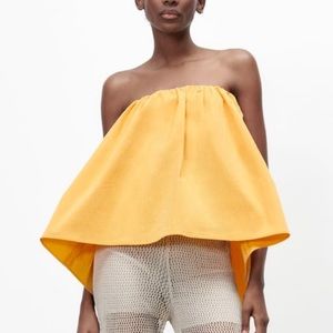 Zara off the shoulder orange top NWT